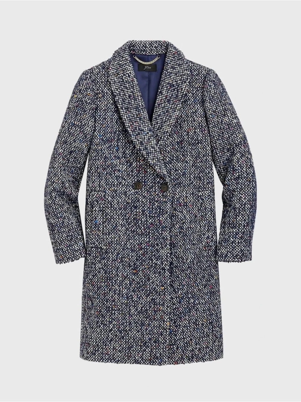 J.Crew Daphne TopCoat Italian Tweed Wool Navy Speckle 00 Margaux GeneralHospital